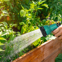 Fynco - Retractable Hose Reel Wall Mounted, 20+2m Garden Hose Pipe Reel with Lock, Auto Rewind, 7 in 1 Spray Nozzle, Includes Wall Fixings, 180° Swivel, Outdoor Watering, Light Grey