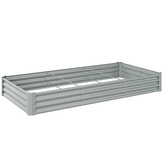 Fynco - 240 x 120cm Galvanised Steel Open Planter - Silver