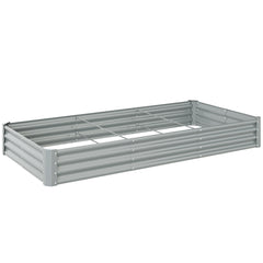 Fynco - 240 x 120cm Galvanised Steel Open Planter - Silver