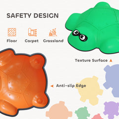 AIYAPLAY 6-Piece Balance Stepping Stones with Non-Slip Edge, Indoor Outdoor Obstacle Courses for Ages 3-8 Years, Multicoloured