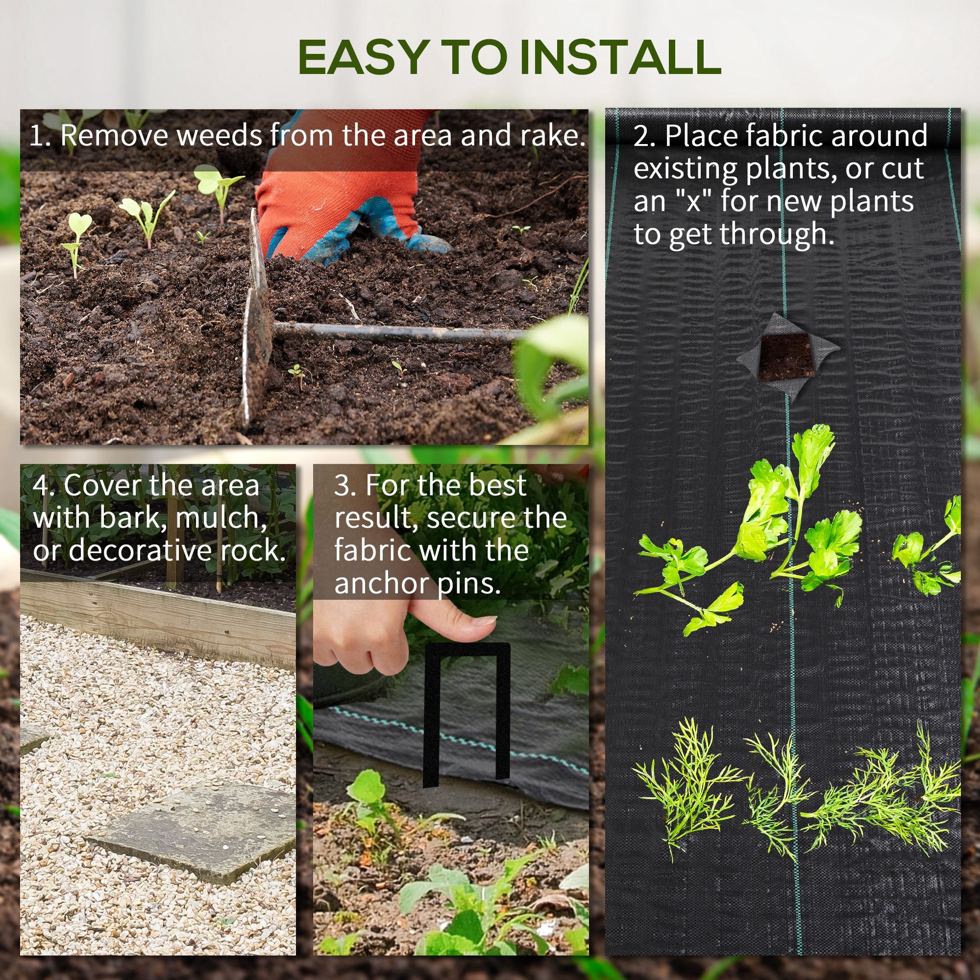 Fynco - 2m x 100m Heavy Duty Weed Control Membrane, Weed Membrane for Landscaping Driveway Gravel Artificial Grass Lawn Underlay, Black