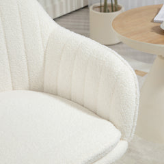 Set of Two Sherpa Fleece Dining Chairs - Cream