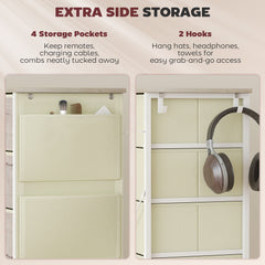 Chest of Ten Fabric Drawers - Natural Wood Finish