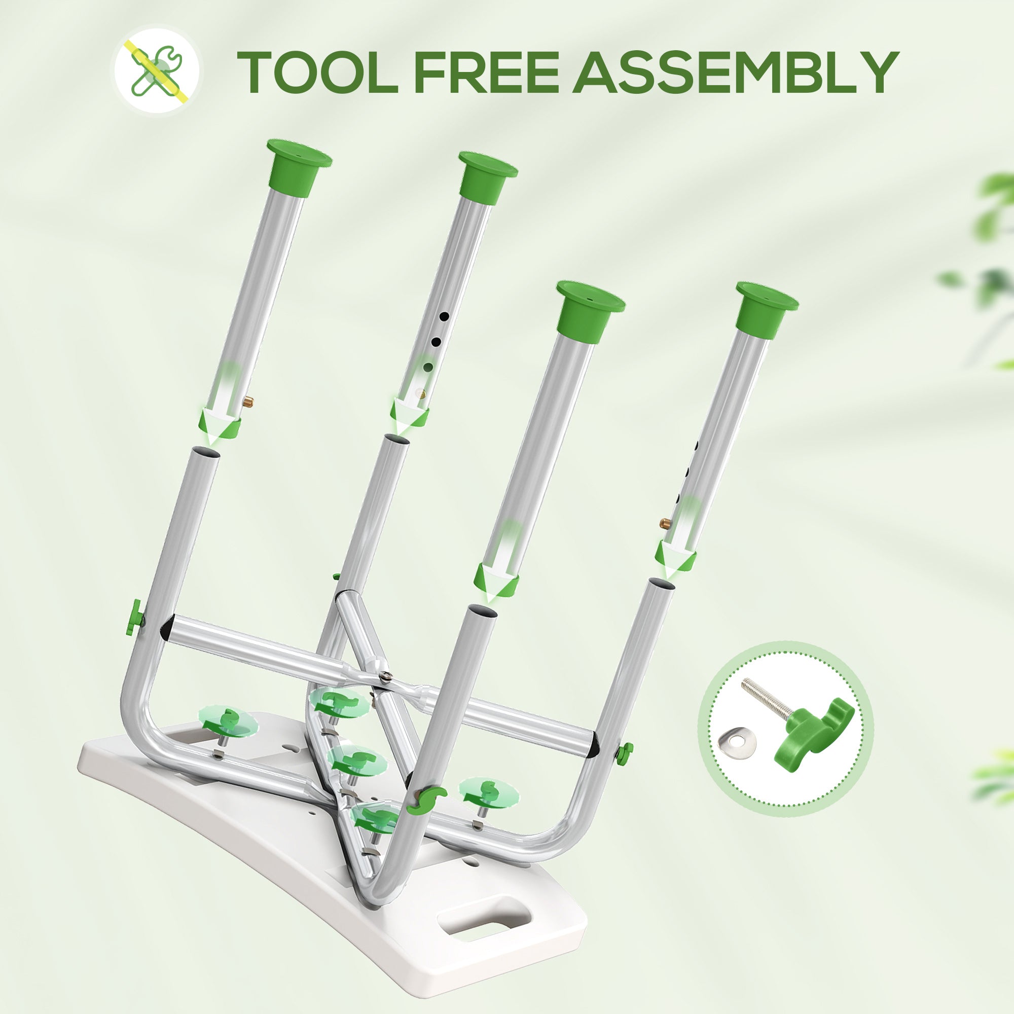 Fynco - 44-51.5cm Aluminium Frame Shower/Bath Stool - Green