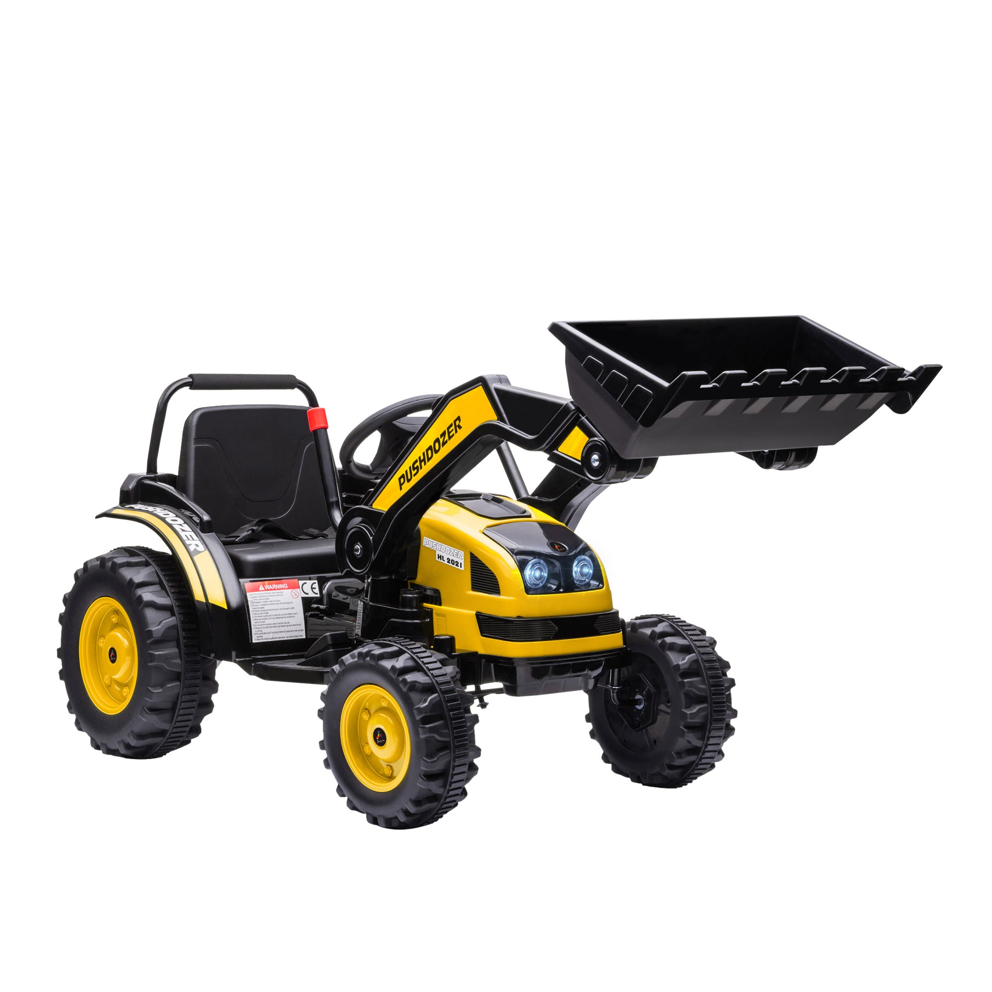 6V Electric Kids Ride On Digger Excavator Construction Tractor Music Headlight for 3-5 years Yellow