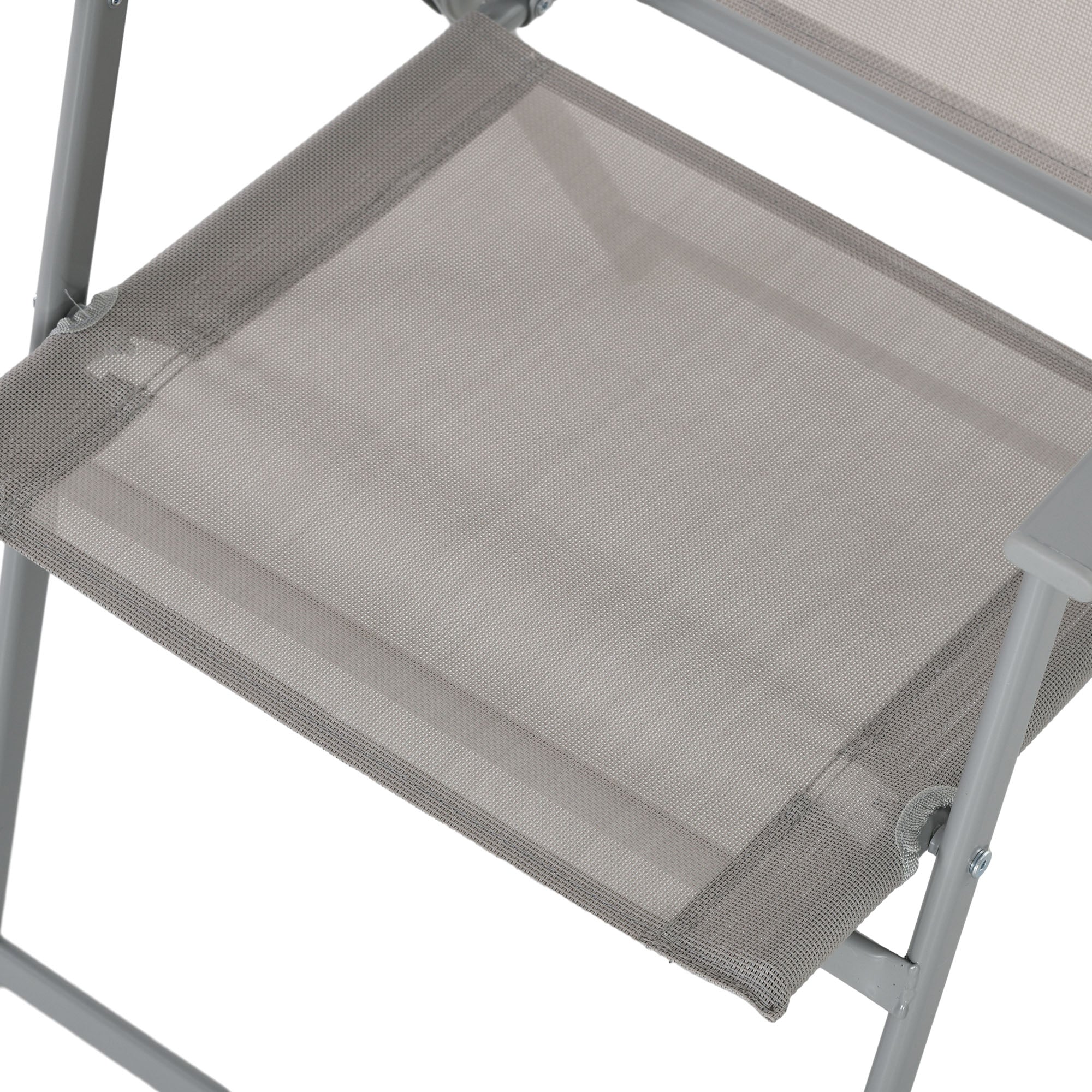 Eight-Piece Garden Dining Set, with Chairs, Table and Parasol - Grey