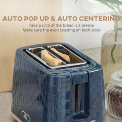 1.7L 3000W Fast Boil Kettle & 2 Slice Toaster Set, Kettle and Toaster Set with Auto Shut Off, Browning Controls, Blue