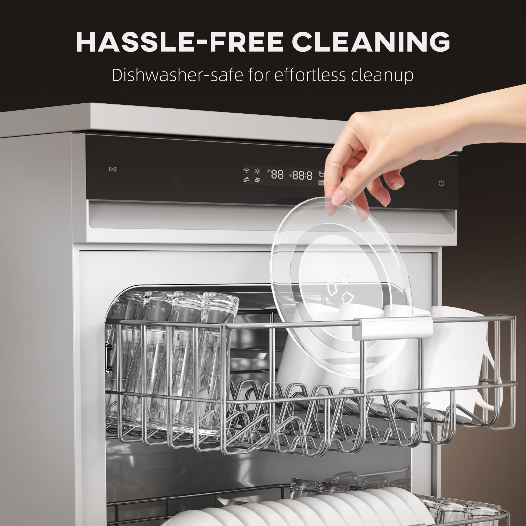 23L 800W Microwave Oven, Digital Solo Microwave with 5 Power Levels, Automatic Defrost, 8 Auto Cook Menus, 60 Minutes Timer, Clock, Easy Clean, Small Black Microwave