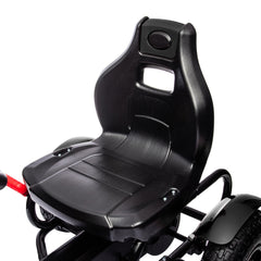 Metal Kids Pedal Go Kart with Adjustable Seat Inflatable Tyres Black