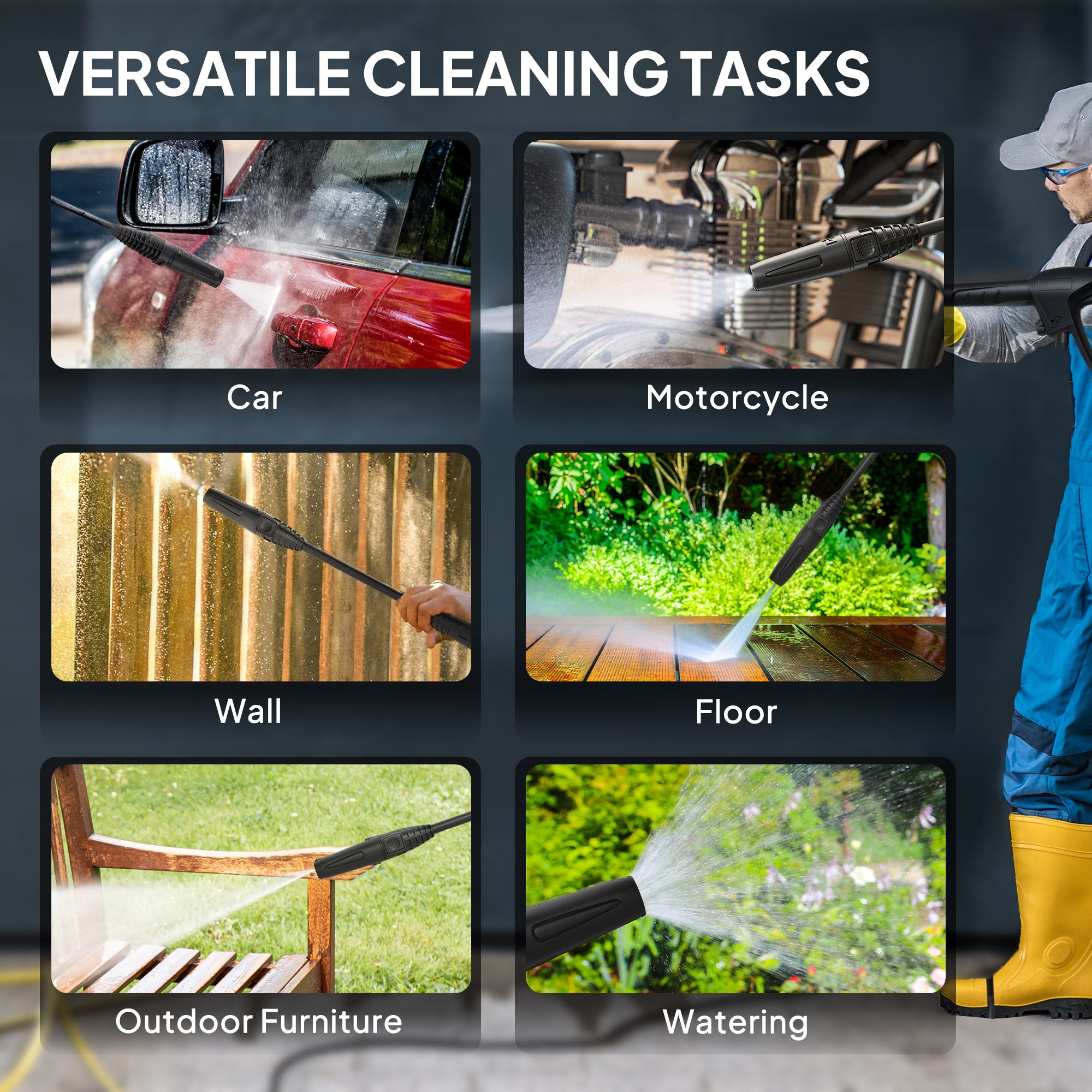 1600W 130-Bar Pressure Washer - Green