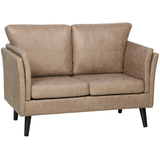 Fynco - Two-Seater Leathaire Sofa - Light Brown