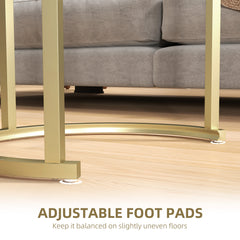 Modern Coffee Table Set of 2, Nest of Tables with Steel Frame and Tempered Glass Tabletop, Side Tables for Living Room Bedroom, Clear