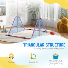 Kids Gymnastic Bar, with Adjustable Height, Foldable Horizontal Bars - Pink