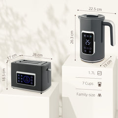 Fynco - Touch Screen Kettle and Toaster Set - Grey