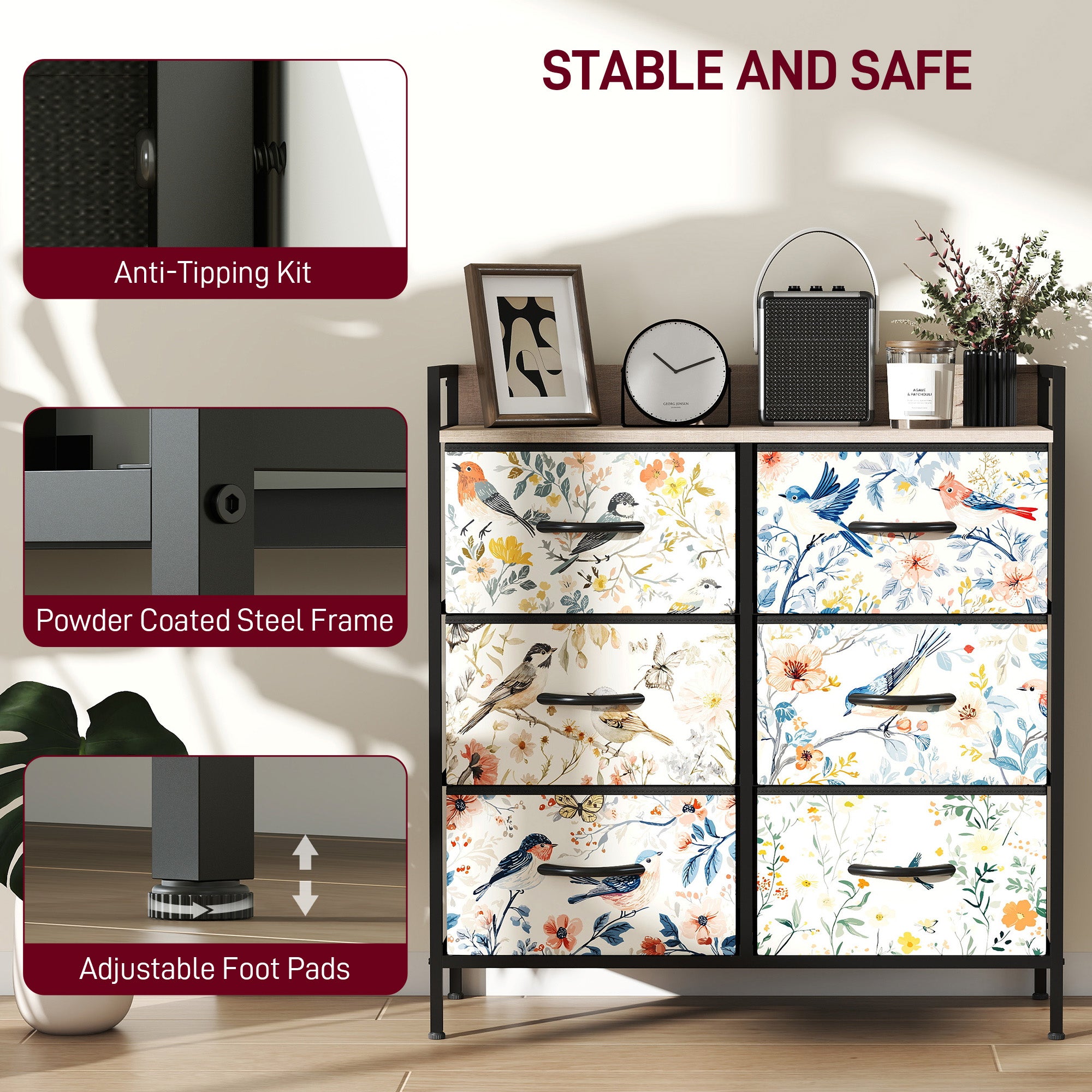 6-Drawer Chest of Drawers - White