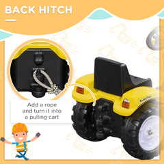 Pedal Go Kart Ride On Excavator W/ Front Loader Digger Four Wheels Child Toy, for 3 Years Old