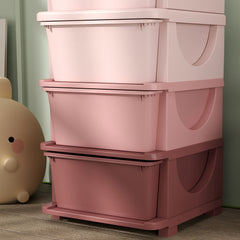 Fynco - Four-Tier Kids Storage Boxes, with Four Drawers, Pink