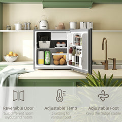 46 Litre Lockable Countertop Fridge - Grey