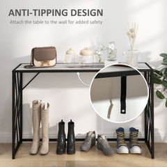 Console Table, Industrial Sofa Table with Metal Frame for Living Room, Hallway, 120 cm, Grey