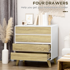 Chest of Four Drawers - Wood-Effect/White