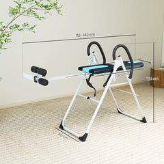 Foldable Gravity Inversion Table Back Therapy Home Fitness Bench Black