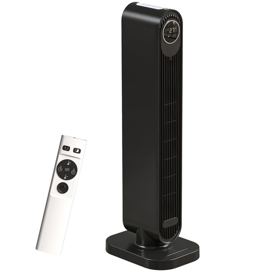 Fynco - 2000W Ceramic Electric Heater with Fan, Timer, Oscillation - Black