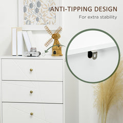 Tall Chest of Drawers, 4-Drawer Dresser for Bedroom, Modern Storage Cabinets with Hairpin Legs, White