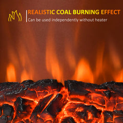 Fynco - Electric Fireplace LED Light Complete Fire Place Heating Indoor Heater Coal Burning Flame Effect Heat 2000W Max