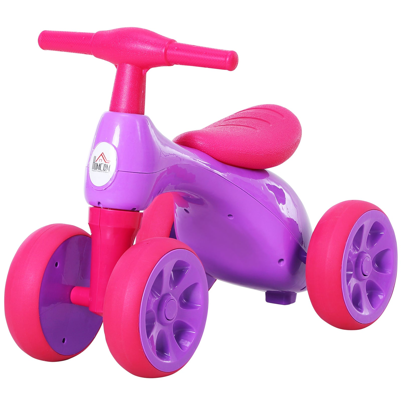 Baby Balance Bike Toddler Training Walker Smooth Rubber Wheels Ride on Toy Storage Bin Gift for Boys Girls Violet Fuchsia