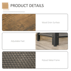 Industrial Console Table，Entryway Table w/Bottom Mesh Shelf Metal Frame Vintage Sofa Table for Hallway, Living Room, Rustic Brown