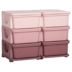Kids Storage Unit, with Six Drawers - Pink