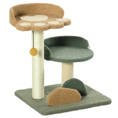 52cm Small Cat Tree for Indoor Cats, Scratching Posts with Two Beds, Toy Ball