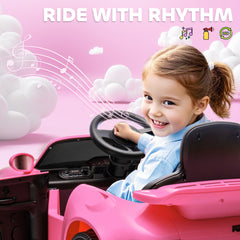AIYAPLAY Licensed RUF CTR 2017-Yellowbird Electric Car for Kids, with Remote Control, Soft Start, MP3 Player, LED Lights, Pink