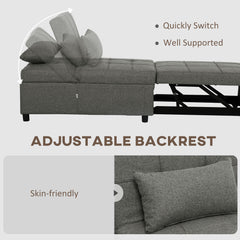 Four-In-One Single Sleeper Chair - Dark Grey