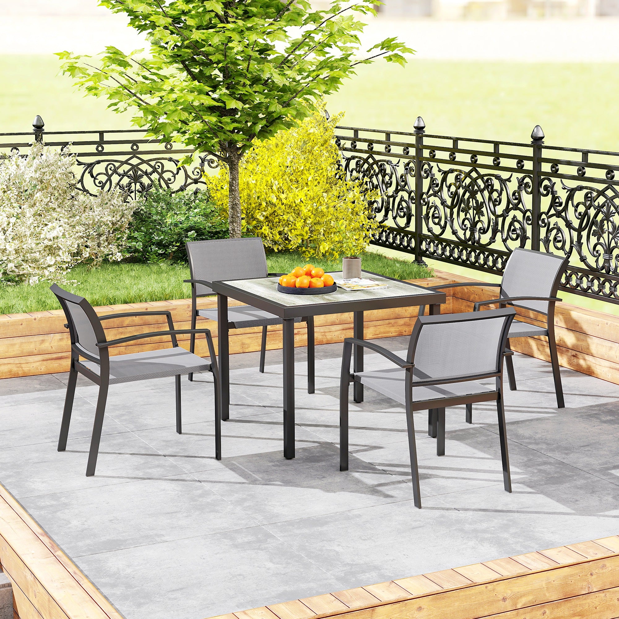 Five-Piece Outdoor Garden Dining Set - Grey