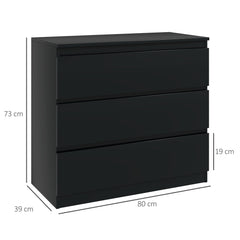 Chest of Three Drawers - Black