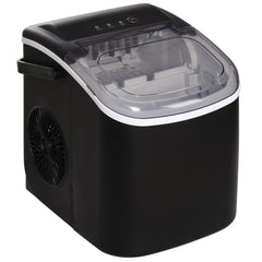 Fynco - Ice Maker Machine Counter Top, 12Kg in 24 Hrs, 9 Cubes Ready in 6-12Mins, Portable Ice Cube Maker with Ice Scoop and Basket, Black