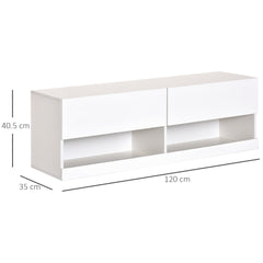 High Gloss TV Stand Cabinet with LED Lights, Wall Mount Media Unit for TVs up to 42 Inch for Living Room Bedroom