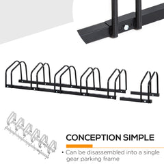 Bike Stand Parking Rack Floor or Wall Mount Bicycle Cycle Storage Locking Stand 179L x 33W x 27H (6 Racks, Black)