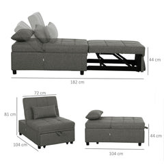 Four-In-One Single Sleeper Chair - Dark Grey