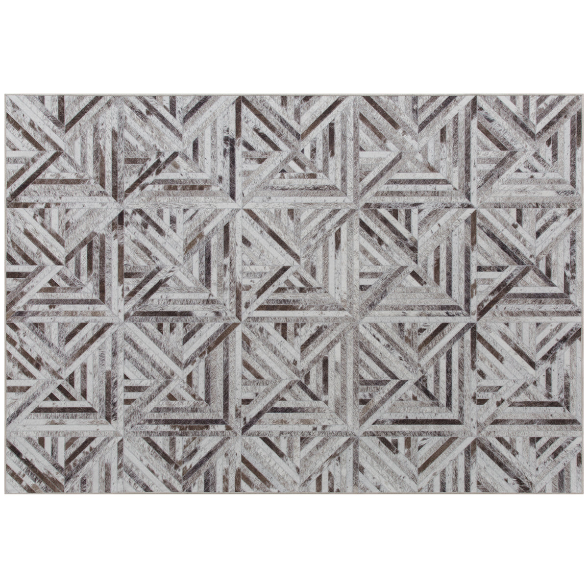 Fynco - Modern Area Rug, Triangle Pattern Non-Slip Washable Rug, Chenille Floor Carpet for Living Room, Bedroom, Dining Room, Home Office, 170 x 120 cm, Brown