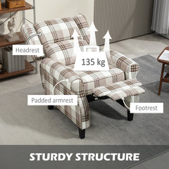 160° Reclining Armchair, with Footrest - Brown