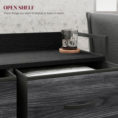 Rustic Chest of Six Fabric Drawers - Black