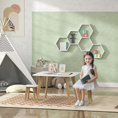 AIYAPLAY Kids Table and Chair Set, 3-Piece Toddler Furniture Set for Playroom, Bedroom, Ages 3-8 Years, White