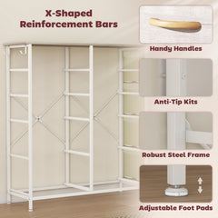 Chest of Ten Fabric Drawers - Natural Wood Finish