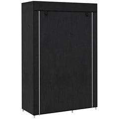 Fabric Wardrobe, Portable Wardrobe with 6 Shelves, 1 Hanging Rail, Foldable Closets, 103 x 43 x 162.5 cm, Black