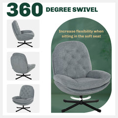 Relaxed Swivel Armchair - Grey