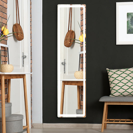 Fynco - Full-Length Mirror with LED Lights and Remote Control, Freestanding Floor Mirror with Dimming & 3 Color Modes, Wall Mounted Full Body Mirror for Bedroom