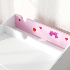 AIYAPLAY Children Study Table and Chair, Kids Desk and Chair Set with Storage, Pull-Out Drawer, for Ages 3-6 Years, Pink