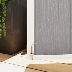 4.7 x 2.5FT Garden Shed, Double Bin Storage Shed with Lockable Doors, Outdoor Small Shed with Openable Lid for 2 Trash Cans, Garden Tools, Grey